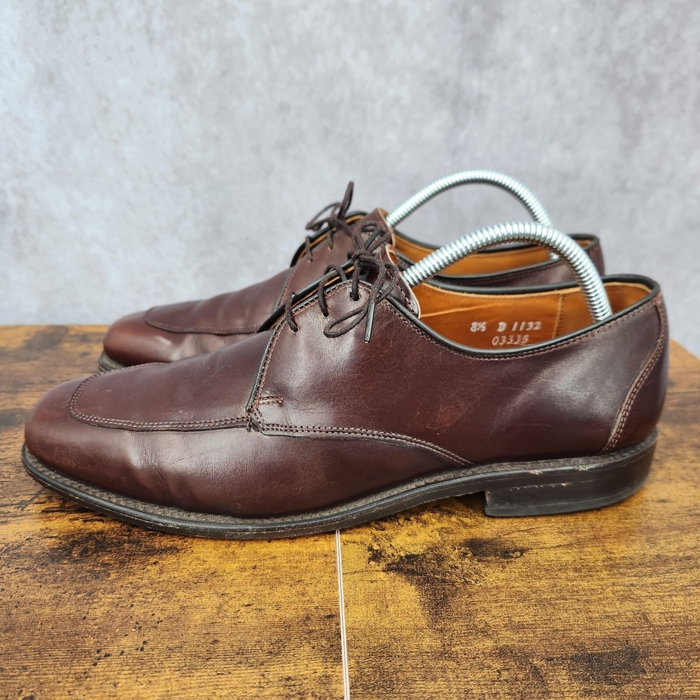 Allen Edmonds Burton Oxford Shoes Mens 8.5 D Brown Leather Apron Toe Dress Shoes - Picture 6 of 12